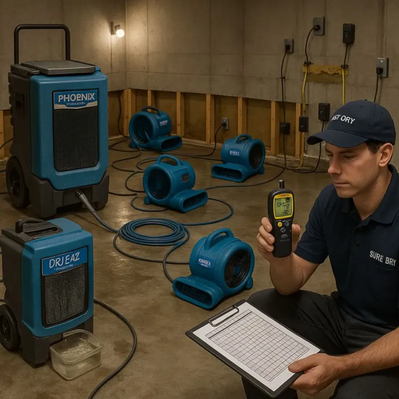 Structural Drying and Dehumidification process in Gahanna, OH